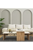 Cool Home Vera 2 ' li Orta Sehpa , Servis Sehpası Sepet - Traverten(Mermer Desen) - 4