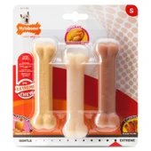 839187-Nylabone Fıstık Ezmesi, Tavuk ve Domuz Pastırması Aromalı Köpek Çiğneme Seti S 12 Cm - 1