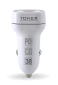 Tonex TA-38W  2 Girişli Type-C To Type-C Kablolu Araç Şarjı Işıklı - 5 ADET - 4