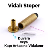 Kapı Stoperi Tamponu Gold Altın Vidalı Metal Tutacağı Tutucu Kapı Arkası Duvar Kolu Stopu Takozu thumbnail 5