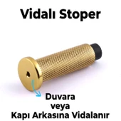 Kapı Stoperi Tamponu Gold Altın Vidalı Metal Tutacağı Tutucu Kapı Arkası Duvar Kolu Stopu Takozu thumbnail 4