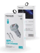 Tonex TA-38W  2 Girişli Type-C To Type-C Kablolu Araç Şarjı Işıklı - - 1