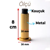 Kapı Stoperi Tamponu Çizgili Altın Vidalı Metal Tutacağı Tutucu Kapı Arkası Duvar Kolu Stopu Takozu thumbnail 3