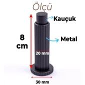 Kapı Stoperi Tamponu Çizgili Siyah Vidalı Metal Tutacağı Tutucu Kapı Arkası Duvar Kolu Stopu Takozu thumbnail 3