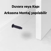 Kapı Stoperi Tamponu Çizgili Siyah Vidalı Metal Tutacağı Tutucu Kapı Arkası Duvar Kolu Stopu Takozu thumbnail 2