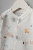 Bebitof My Baby Kumsal % 100 Coton 10 Lu Hastane Çıkışı Yeni Doğan Sevimli Orman Desenli Ekru 10082 - 4