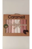 Caramell %100 Coton 7li Bebek Ağız Silme Mendili Basic Desenli Organik // 1337 gül kurusu - 1