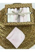 Caramell Pamuklu 7'li Bebek Mendili (YENİDOĞAN) Kuzu Desen 2025 1419 Pembe Mini Lmb - 2