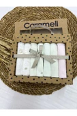 Caramell Pamuklu 7'li Bebek Mendili (YENİDOĞAN) Kuzu Desen 2025 1419 Pembe Mini Lmb - 4