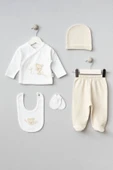 Bebitof My Baby Kumsal % 100 Coton 10 Lu Hastane Çıkışı Yeni Sevimli Kaplan Desenli Ekru 10095 - 3