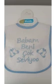 BUUDE My Baby Kumsal Su Geçirmez Babam Beni Çok Seviyor Baskılı Bebek Mama Önlüğü - 1