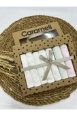 Caramell %100 Coton 7li Bebek Ağız Silme Mendili Minik Kuzu Desenli Organik // 1419 Ekru - 1