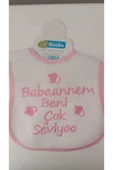 BUUDE My Baby Kumsal Su Geçirmez Babaannem Beni Çok Seviyor Baskılı Bebek Mama Önlüğü - 1