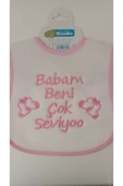 BUUDE My Baby Kumsal Su Geçirmez Babam Beni Çok Seviyor Baskılı Bebek Mama Önlüğü - 1