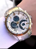 Joefox Çelik Kordon Dijital Ve Analog 2 Yıl Garantili 3 Atm Suya Dayanıklı Erkek Kol Saati JOE.CL05 - 1