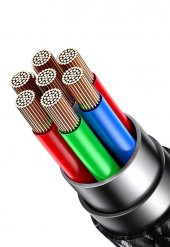 Usams US-SJ547 USB+Type-C To Type-C+Lightning+MicroUSB,1.2m 6 in 1 PD Hızlı Şarj ve Data Kablosu - 6