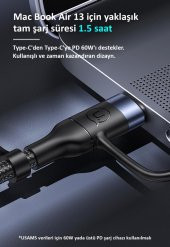 Usams US-SJ547 USB+Type-C To Type-C+Lightning+MicroUSB,1.2m 6 in 1 PD Hızlı Şarj ve Data Kablosu - 8