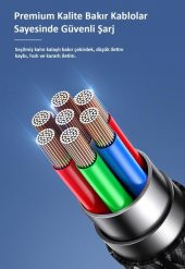 Usams US-SJ547 USB+Type-C To Type-C+Lightning+MicroUSB,1.2m 6 in 1 PD Hızlı Şarj ve Data Kablosu - 12