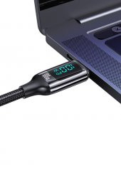 Usams US-SJ546 Dijital Göstergeli Çipli, Örgülü, 1.2m  PD 100W Type-C Hızlı Şarj ve Data Kablosu - 4