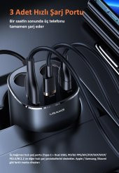 Usams Us-Cc151 Dijital Göstergeli 2X30w Usb+1X65w Pd+2X60w Çakmaklık 245W Araç Hızlı Şarj Organizeri - 8