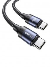 Usams Us-Sj524 Örgülü 1.2M Type-C To Type-C 100W Pd Hızlı Şarj Ve Data Kablosu - 4