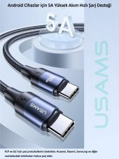 Usams Us-Sj524 Örgülü 1.2M Type-C To Type-C 100W Pd Hızlı Şarj Ve Data Kablosu - 9