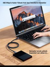 Usams Us-Sj524 Örgülü 1.2M Type-C To Type-C 100W Pd Hızlı Şarj Ve Data Kablosu - 10