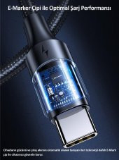 Usams Us-Sj524 Örgülü 1.2M Type-C To Type-C 100W Pd Hızlı Şarj Ve Data Kablosu - 12