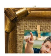 Kişiye Özel Fotoğraf 4 Foto Baskılı Bambu İpli Ahşap Duvar Fotoğraf Çerçevesi thumbnail 2