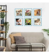 Kişiye Özel Fotoğraf Baskılı Yapışan Sök Tak Kare Çerçeve - Mavi 3'Lü Paket thumbnail 2