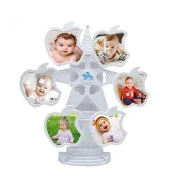 Kişiye Özel Fotoğraf Baskılı Müzikli Dönen Elma Fotoğraf Çerçevesi Beyaz thumbnail 1