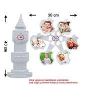 Kişiye Özel Fotoğraf Baskılı Müzikli Dönen Elma Fotoğraf Çerçevesi Beyaz thumbnail 2