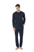 Pierre Cardin 3'lü Çizgili Robdöşambır Penye Pijama Takım Kutulu Damat Çeyiz Seti - 5