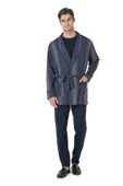 Pierre Cardin 3'lü Çizgili Robdöşambır Penye Pijama Takım Kutulu Damat Çeyiz Seti - 4
