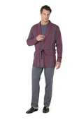 Pierre Cardin 3'lü Çizgili Robdöşambır Penye Pijama Takım Kutulu Damat Çeyiz Seti - 1