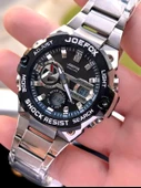 Joefox Çelik Kordon Dijital Ve Analog 2 Yıl Garantili 3 Atm Suya Dayanıklı Erkek Kol Saati JOE.CL10 - 2
