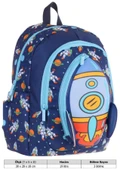 Kaukko Kids Üç Gözlü (Erkek Çocuk) Okul Sırt Çantası (Roket Detaylı) - L5260 thumbnail 4