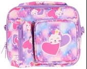 Kaukko Kız Çocuk, Lila Pembe, Kalpli Kedi Baskılı Isı Yalıtımlı Üç Bölmeli (Matara Cepli) Okul Beslenme Çantası L7219 - 2