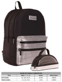 Kaukko Magic Dreams Okul Sırt Çantası ve Şeffaf Kalem Çantası Seti - Kız Çocuk - Siyah thumbnail 3