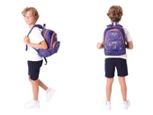 Kaukko Kids Oyun Temalı Erkek Çocuk Lacivert Turuncu Okul Çantası ve Beslenme Çanta Takımı thumbnail 3