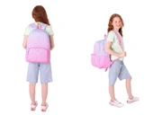 Kaukko Nokta Desenli Pembe Kız Çocuk Okul Çantası ve Kalemlik Seti (KK - K1803+KK - K2714) thumbnail 3