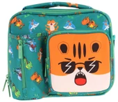 Kaukko Erkek Çocuk, Yeşil Turuncu, Aslan Baskılı Isı Yalıtımlı Üç Bölmeli (Matara Cepli) Okul Beslenme Çantası L7254 thumbnail 2