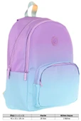 Kaukko Rainbow Kız Çocuk Üç Bölmeli İlkokul ve Ortaokul Çantası - Mor Turkuaz Renk Geçişli - K1799 - 4