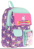 Kaukko Kız Çocuk Peluş Tavşanlı İlkokul Okul Sırt Çantası - Mor Yeşil - L5242 thumbnail 1