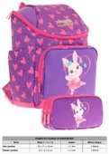 Kaukko Fuşya Mor, Kalpli Tavşan, Kız Çocuk Okul Çantası ve Kalem Çantası Seti - L5246+L8246 thumbnail 2