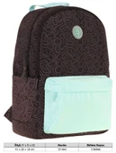 Kaukko Double Colors Üç Bölmeli Kız Çocuk Okul ve Günlük Sırt Çantası - Siyah Turkuaz - K1835 thumbnail 4