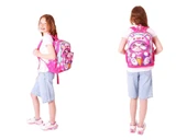 Kaukko Dondurma Yiyen Kedi Baskılı Kız Çocuk Okul Çantası ve Thermo Beslenme Çantası Seti - Pembe (L5250+L7250) thumbnail 3