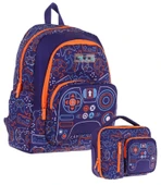 Kaukko Kids Oyun Temalı Erkek Çocuk Lacivert Turuncu Okul Çantası ve Beslenme Çanta Takımı thumbnail 1