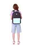 Kaukko Double Colors Üç Bölmeli Kız Çocuk Okul ve Günlük Sırt Çantası - Siyah Turkuaz - K1835 thumbnail 6