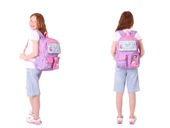 Kaukko Peluş Flamingolu Mor Pembe Kız ÇocukLar İçin Okul Çantası ve Beslenme Çantası Seti (L5240+L7240) thumbnail 3